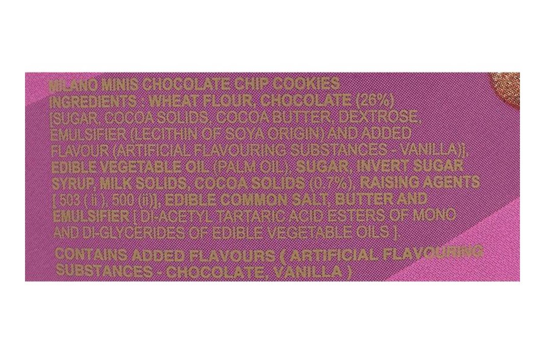 Parle Milano Minis Chocolate Chip Cookies   Tub  100 grams